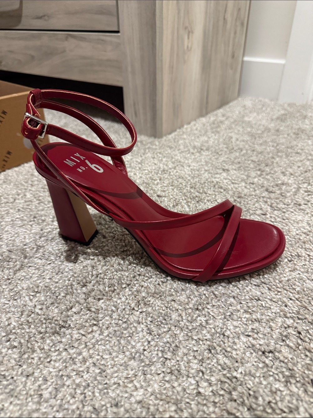 Mix No. 6 Crimson Strappy Block Heel Sandals